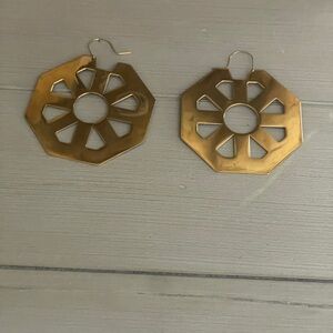 Geometric Gold Earrings Tory Burch Hoop